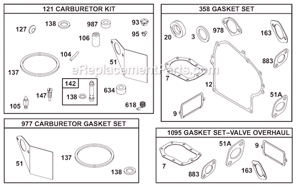 Page I Diagram and Parts List for 19B400SERIES  Briggs and Stratton Engine